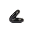 Black glossy gk power dual pleasure ring with smooth curved design one size for enhanced comfort and style