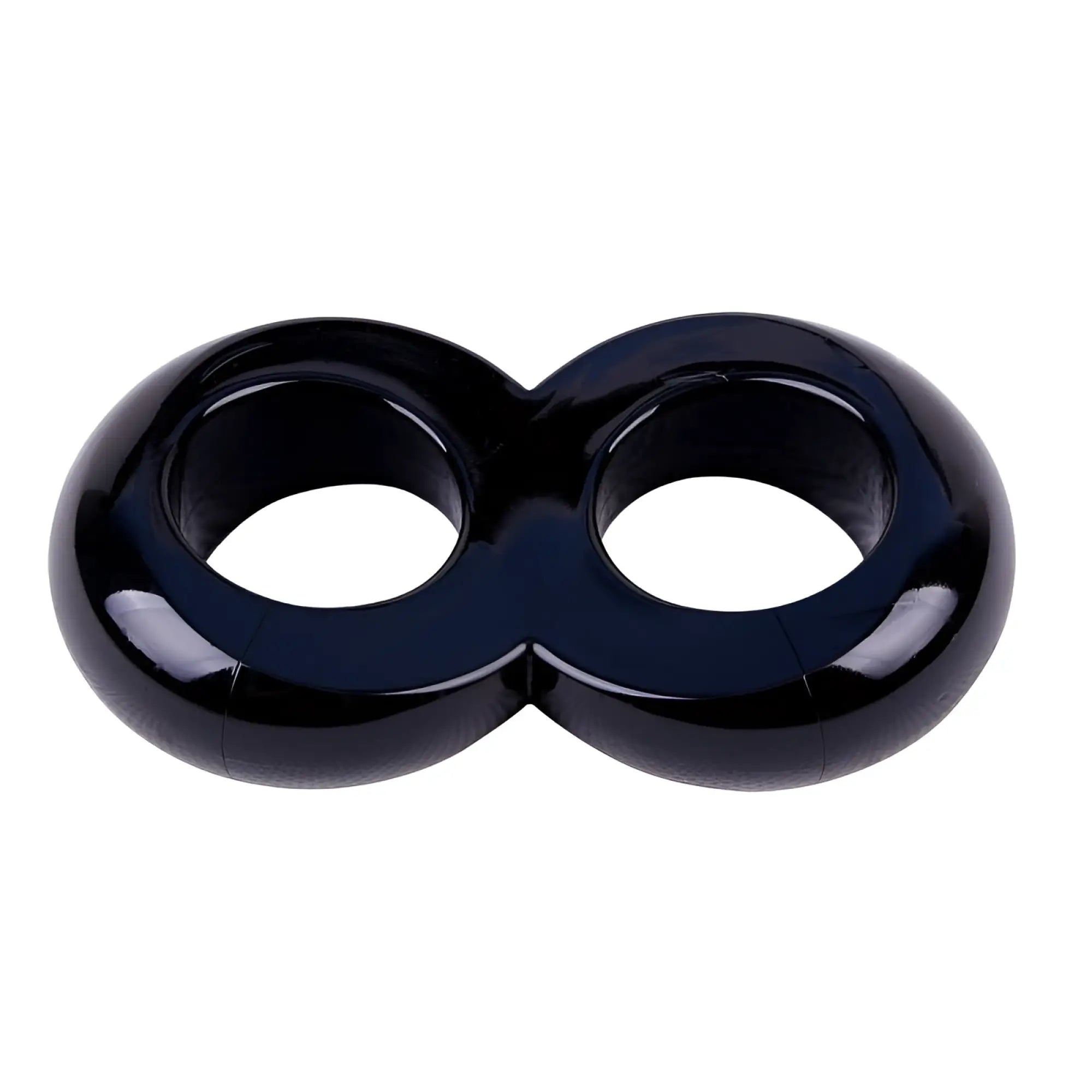 Black glossy silicone infinity-shaped double ring for GK Power Duo Cock 8 Ball Ring one size product