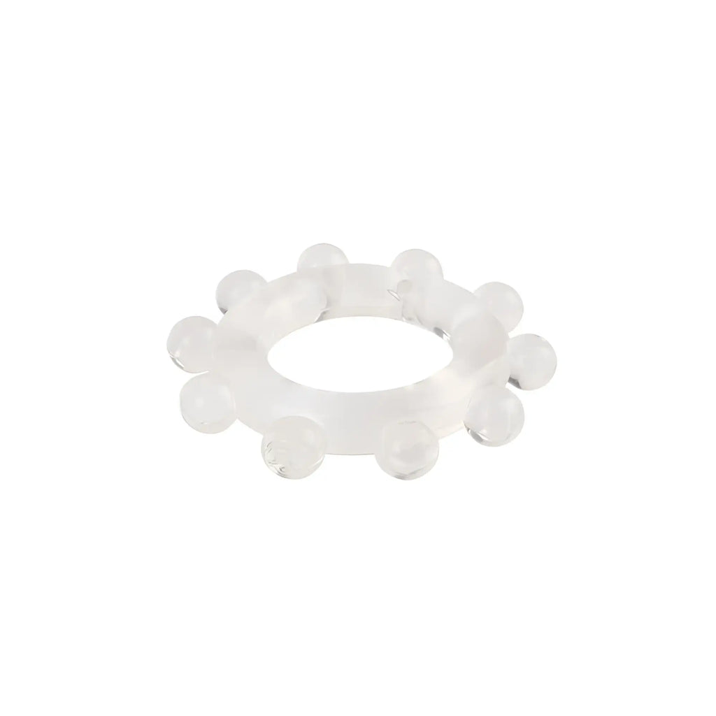 Transparent silicone power enhancer ring by gk power with rounded protrusions clear one size
