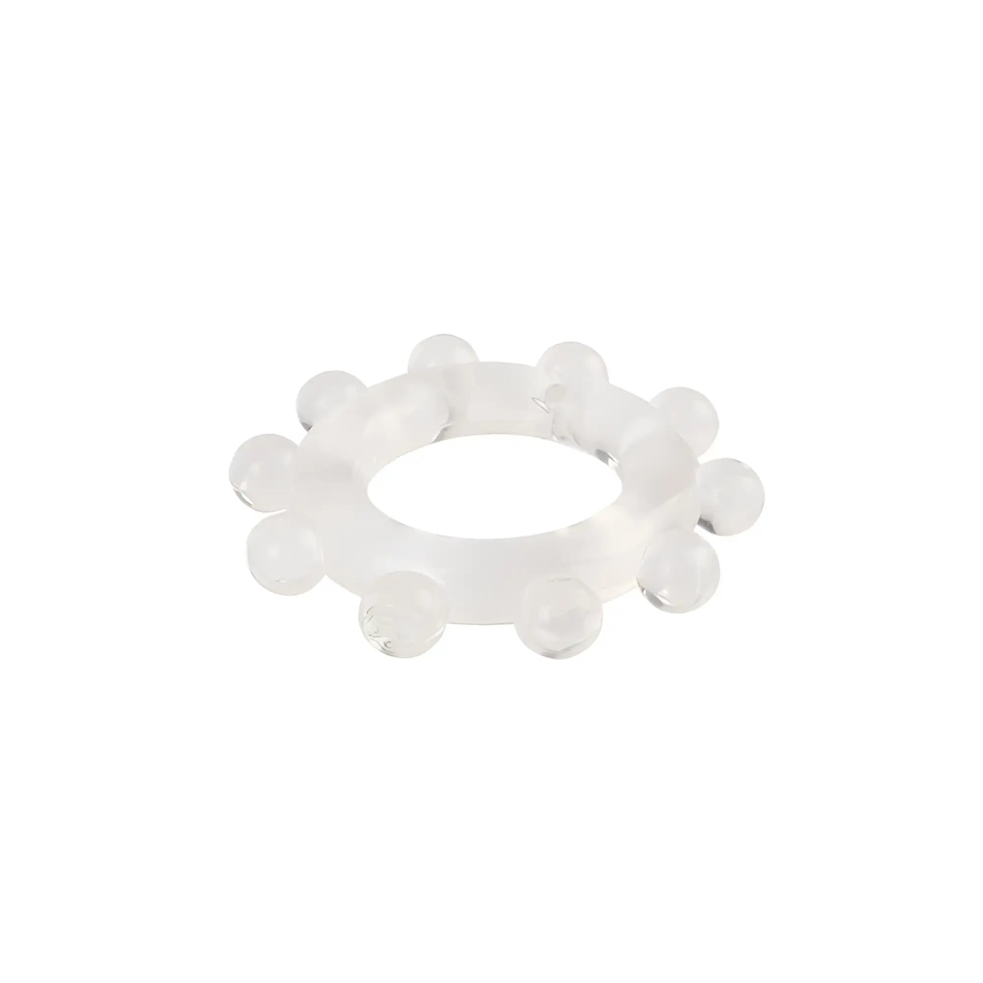 Transparent silicone power enhancer ring by gk power with rounded protrusions clear one size