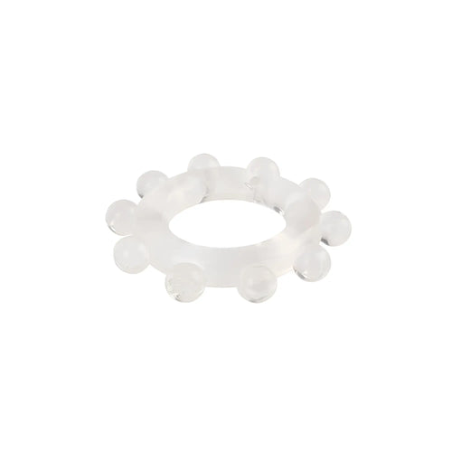 Transparent silicone power enhancer ring by gk power with rounded protrusions clear one size