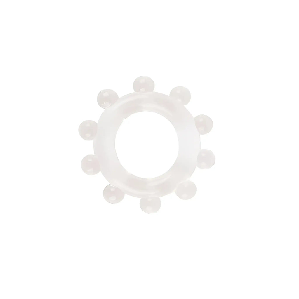 Transparent silicone gk power enhancer ring with evenly spaced rounded protrusions clear one size