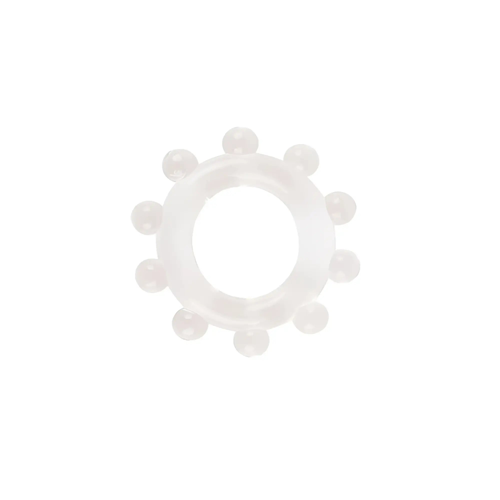 Transparent silicone gk power enhancer ring with evenly spaced rounded protrusions clear one size