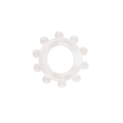 Transparent silicone gk power enhancer ring with evenly spaced rounded protrusions clear one size