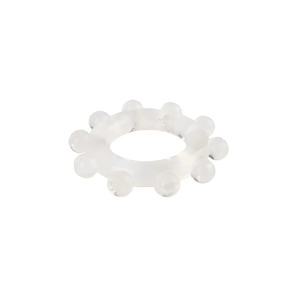 Transparent silicone power enhancer ring by gk power with rounded protrusions clear one size
