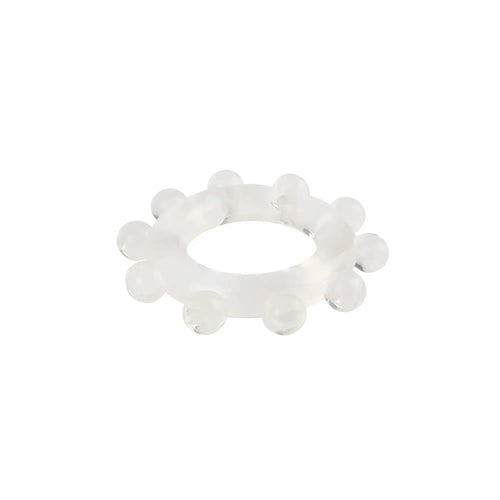 Transparent silicone power enhancer ring by gk power with rounded protrusions clear one size