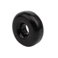 Black rubber donut-shaped gk power fat o cock ring with glossy finish and visible texture one size fits all