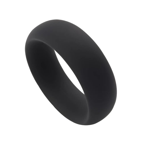 Black matte silicone wedding band ring by GK Power infinity comfort in one size for everyday wear