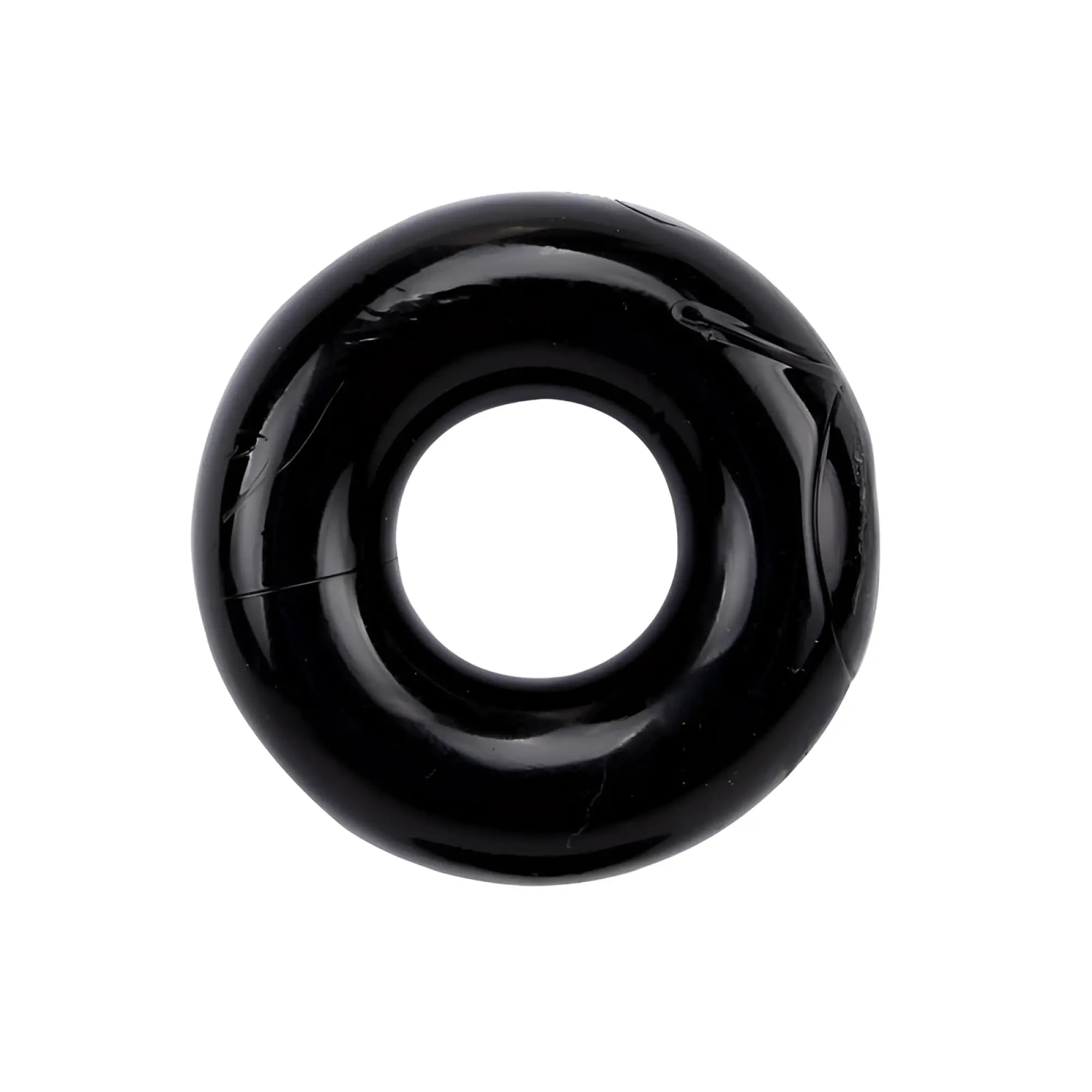 Black glossy silicone ring with smooth rounded design from gk power mega donut rings twin pack one size