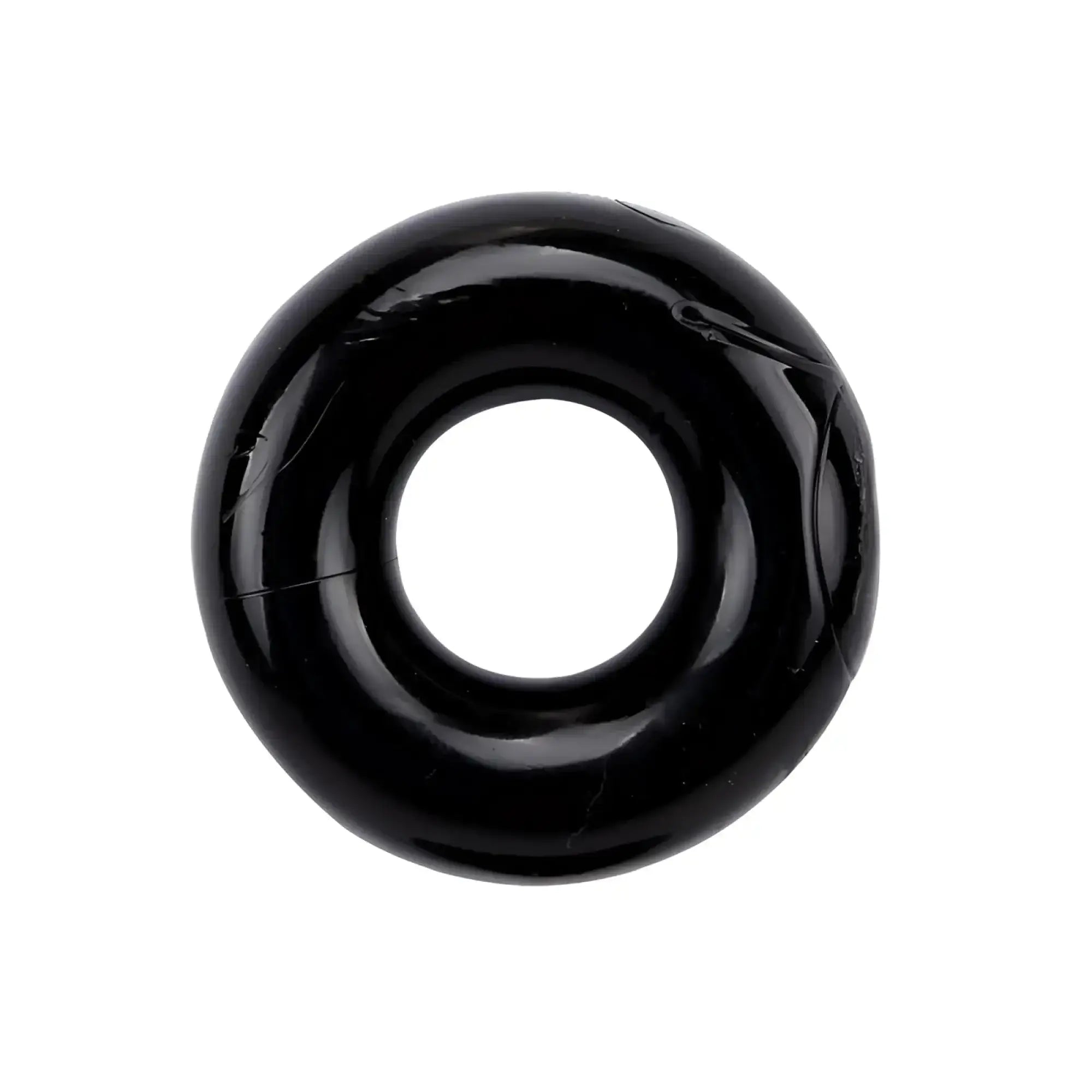 Black glossy silicone ring with smooth rounded design from gk power mega donut rings twin pack one size