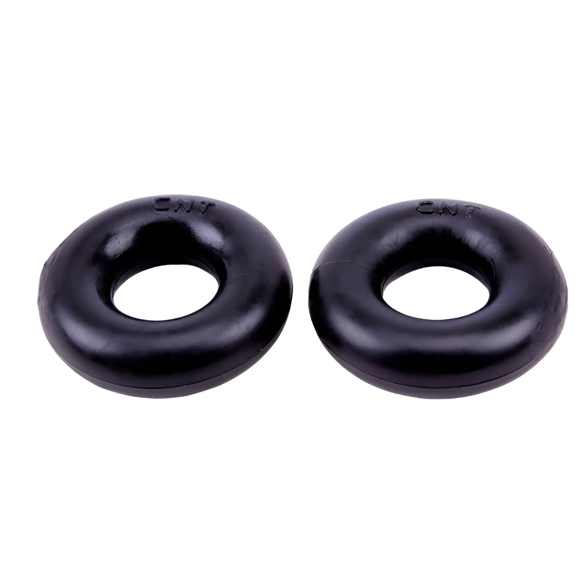 Black rubber o-rings with matte finish and embossed cnt markings in gk power mega donut rings twin pack one size