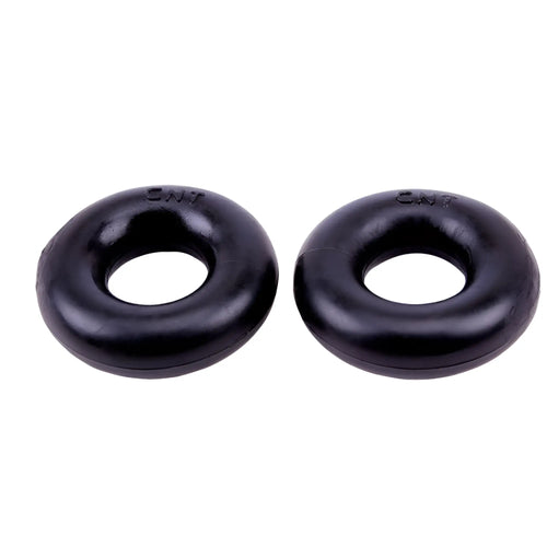 Black rubber o-rings with matte finish and embossed cnt markings in gk power mega donut rings twin pack one size