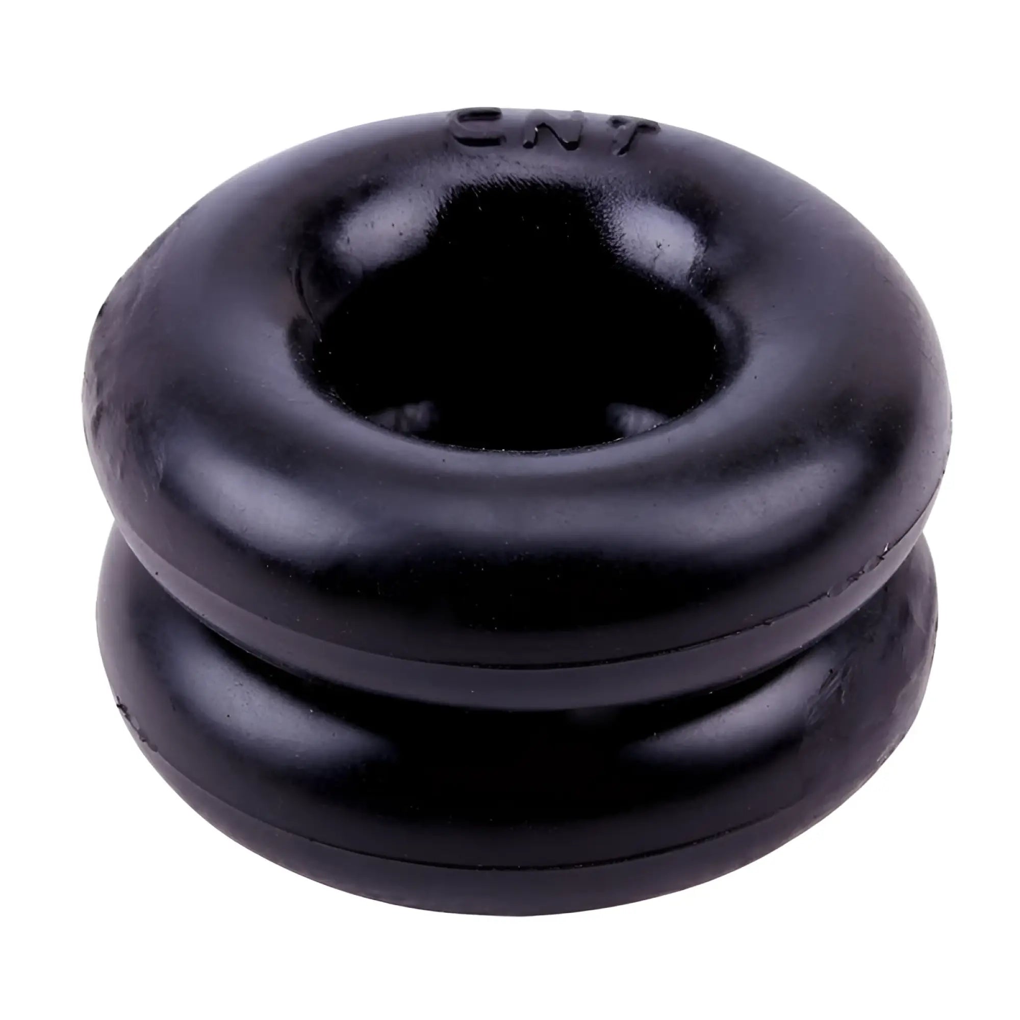 Black rubber gk power mega donut ring with central hole and two stacked circular sections in twin pack one size