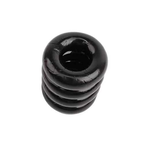 Black glossy-coated compression spring coiled design for gk power quadplay cock ring one size product