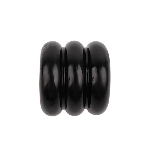 Black glossy wooden bead with three ridges in gk power triad cock ring one size for durable use