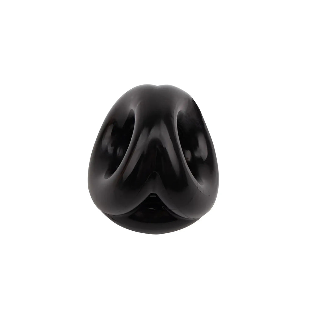 Gk power triangle ring one size featuring a black glossy plastic dog nose charm on the front side