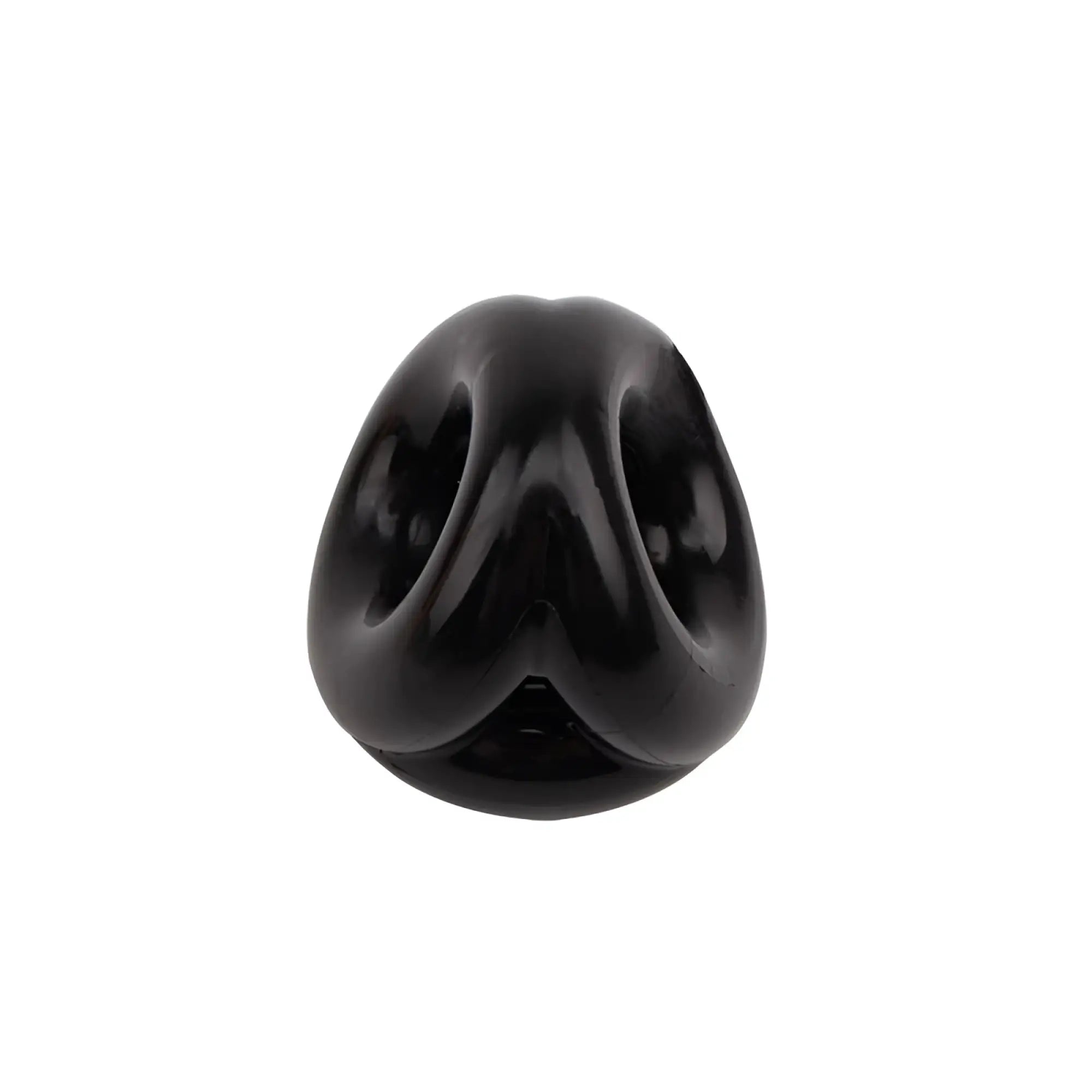 Gk power triangle ring one size featuring a black glossy plastic dog nose charm on the front side