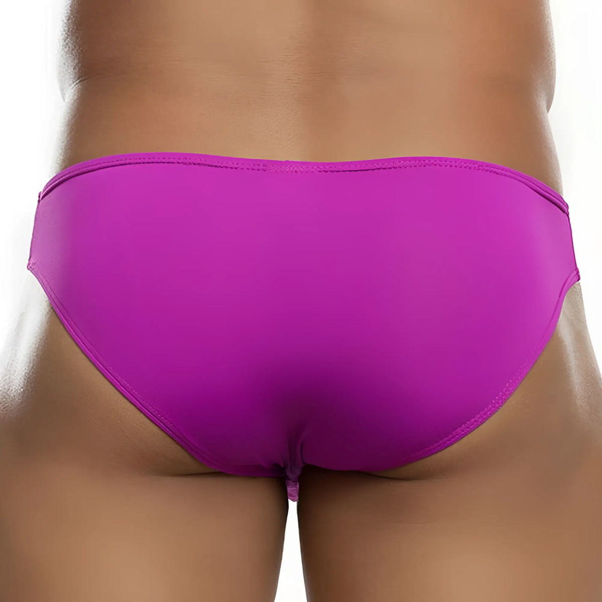 Good devil gd6107 brief vibrant magenta bikini bottom with smooth seamless fabric and snug fit shown from the back