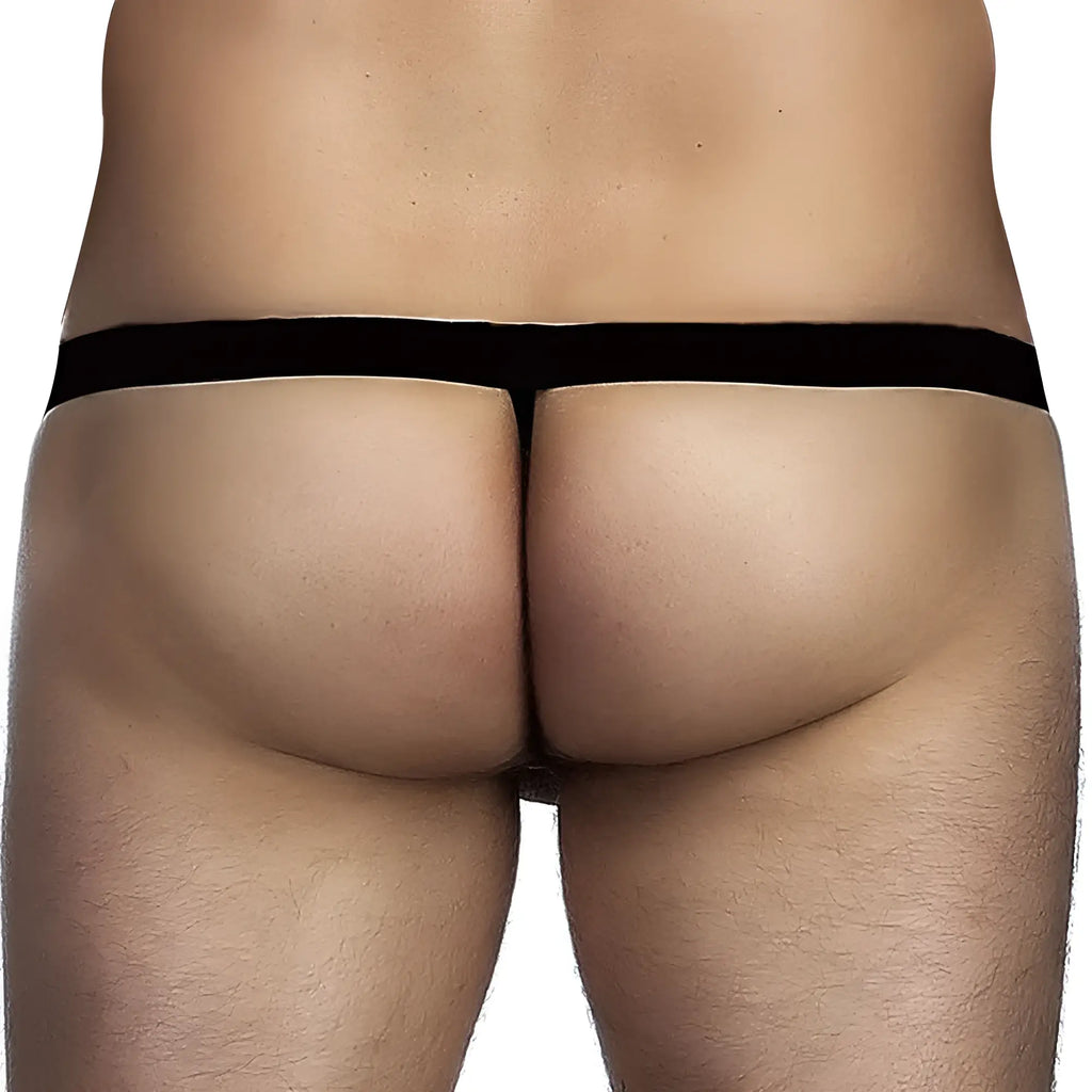 Black Good Devil GDC501 bikini brief thong with smooth elastic waistband showing back side