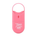 Pink plastic goodhead juicy head spray to-go sour watermelon 9ml with circular handle and red nozzle for dry mouth