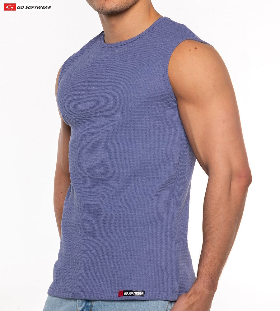 Go Softwear 4631 Men's Gold Coast Sleeveless Tee - Deep Periwinkle