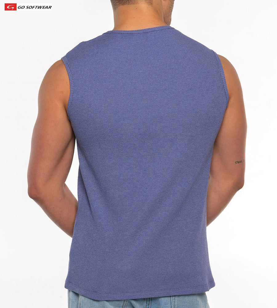 Go Softwear 4631 Men's Gold Coast Sleeveless Tee - Deep Periwinkle