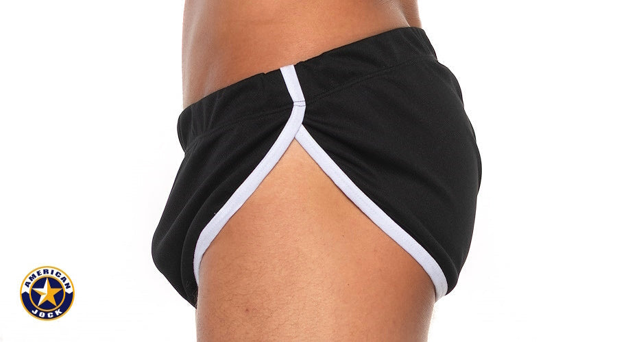 AMERICAN JOCK 8564 Men's Basics Side Split Short - Black
