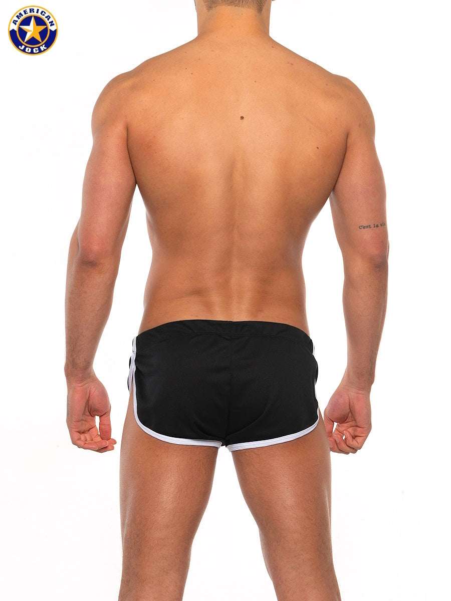 AMERICAN JOCK 8564 Men's Basics Side Split Short - Black