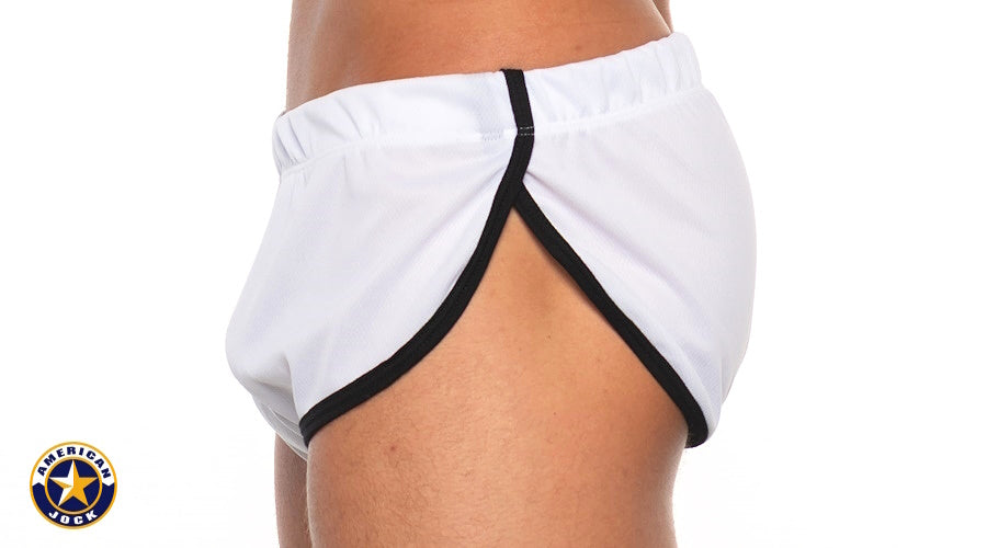 AMERICAN JOCK 8564 Men's Basics Side Split Short - White