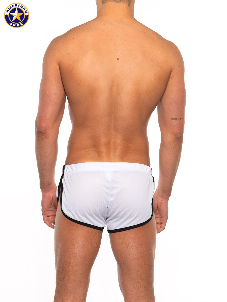 AMERICAN JOCK 8564 Men's Basics Side Split Short - White