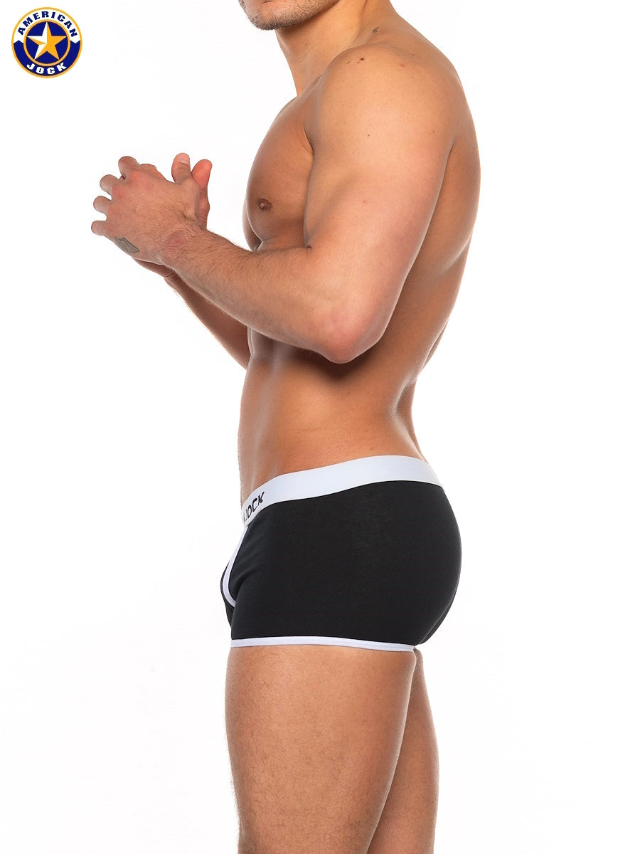 AMERICAN JOCK 8563 Men's Basics Trunk - Black
