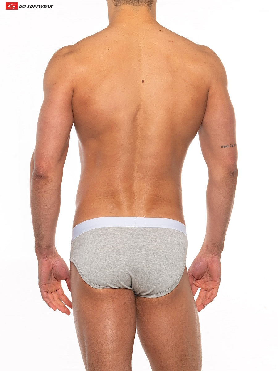 Go Softwear 2971 Men's Super Boost Padded Front Pouch Brief (33% more padding) - Heather Grey
