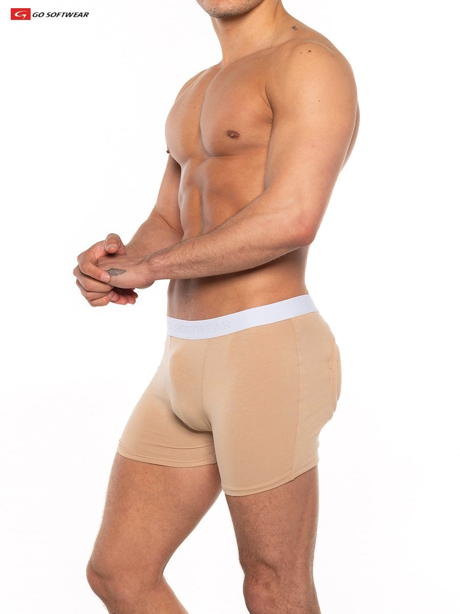 Go Softwear 2973 Men's Super Boost Padded Boxer Brief (33% more padding) - Tan