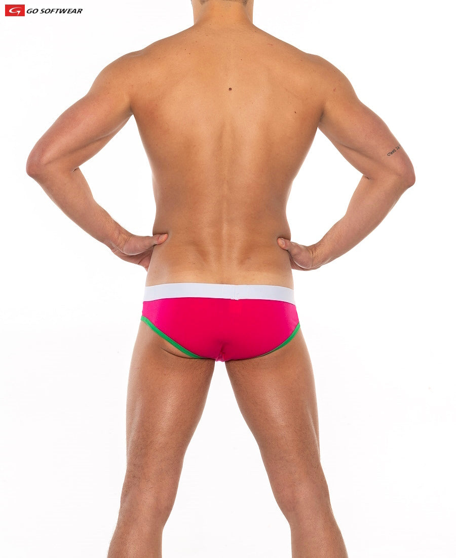 Go Softwear 2011 Men's Cal. Classic Lo Rise Brief - Fandango Pink/Deep Mint