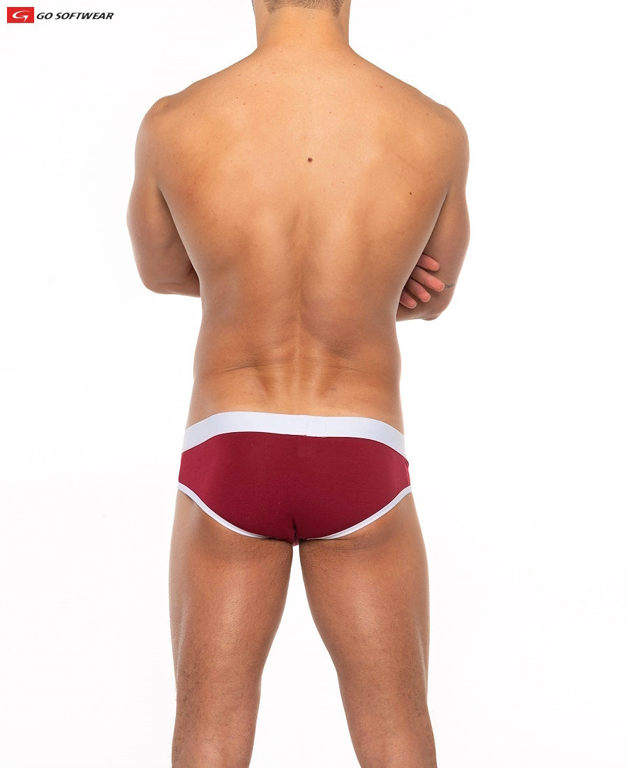 Go Softwear 2011 Men's Cal. Classic Lo Rise Brief - Crimson/White