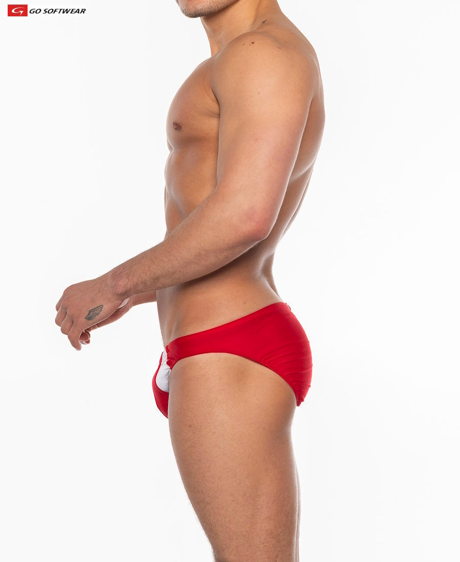 Go Softwear 4501 Men's Sport 'Buns' Bikini - Hibiscus/White