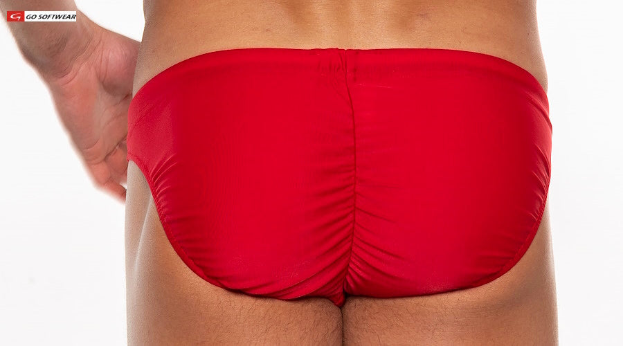 Go Softwear 4501 Men's Sport 'Buns' Bikini - Hibiscus/White