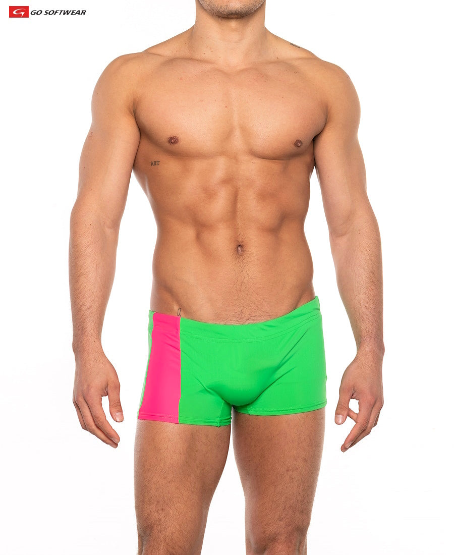Go Softwear 4538 Men's Priapos Sq-Cut w/C-Ring - Island Green/Flamingo