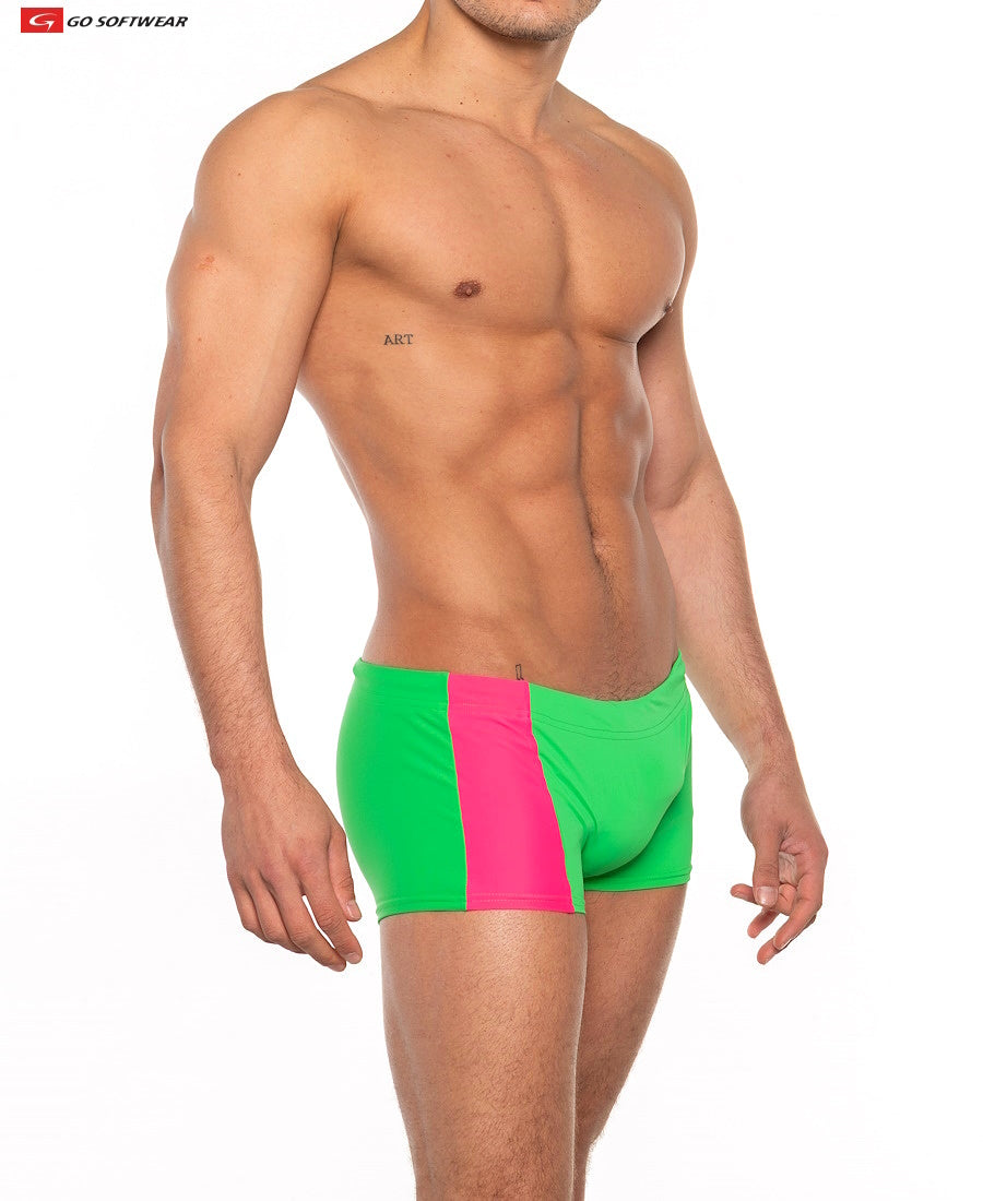 Go Softwear 4538 Men's Priapos Sq-Cut w/C-Ring - Island Green/Flamingo