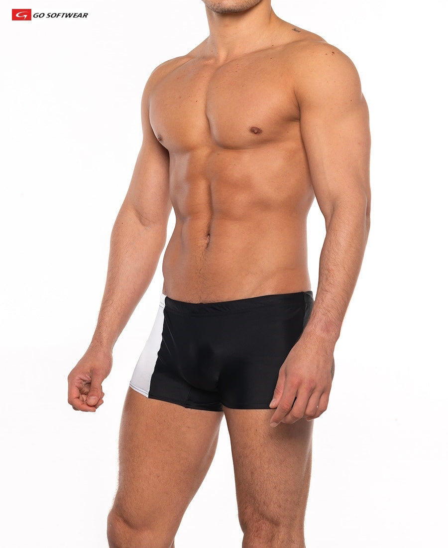 Go Softwear 4538 Men's Priapos Sq-Cut w/C-Ring - Black/White