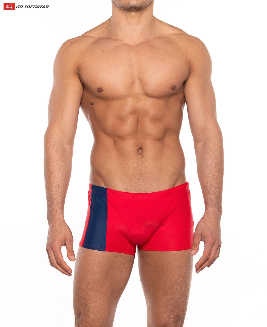 Go Softwear 4538 Men's Priapos Sq-Cut w/C-Ring - Red/Navy