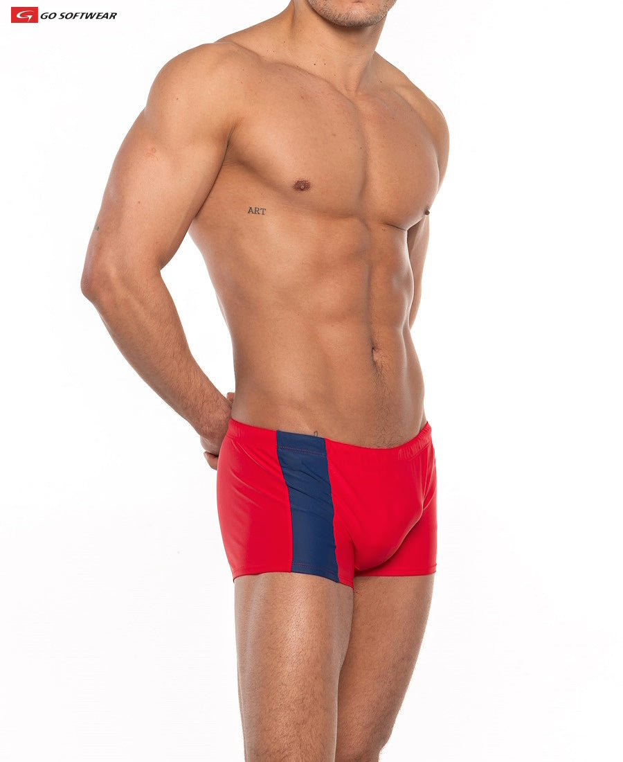 Go Softwear 4538 Men's Priapos Sq-Cut w/C-Ring - Red/Navy