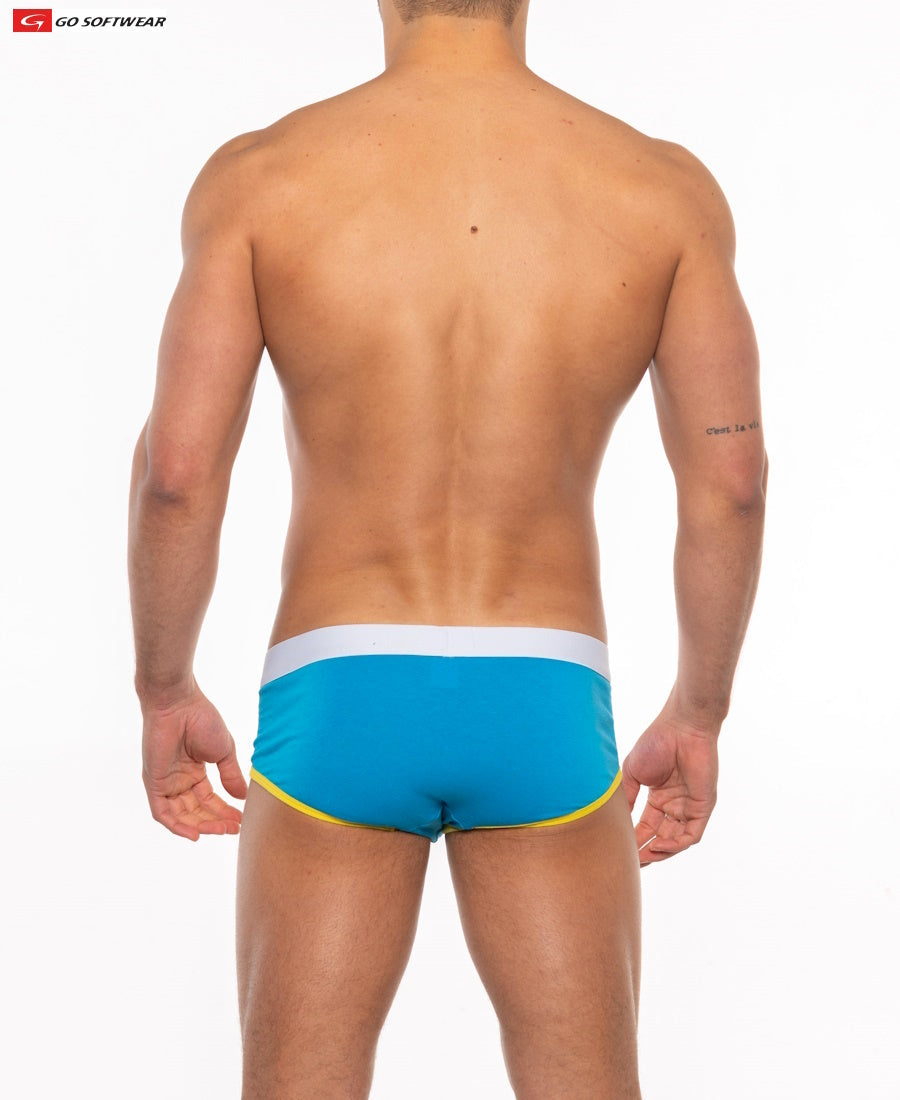 Go Softwear 2021 Men's Cal. Classic Boy Brief - Turquoise/Yellow