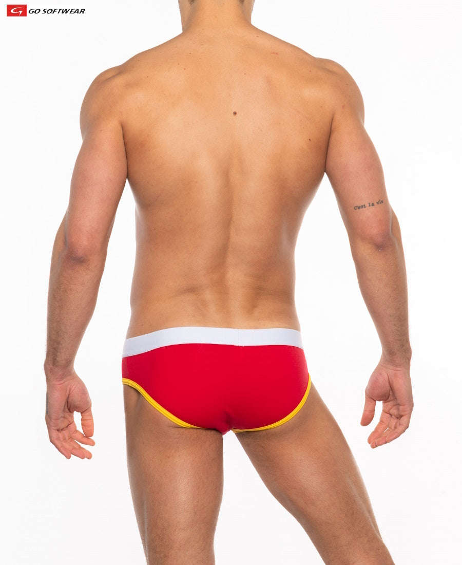 Go Softwear 2011 Men's Cal. Classic Lo-Rise Brief - Red/Gold