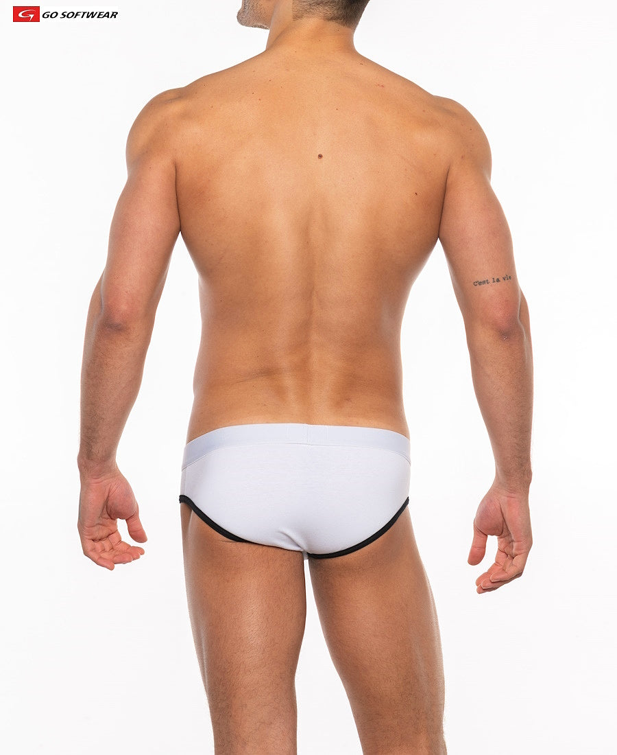 Go Softwear 2011 Men's Cal. Classic Lo-Rise Brief - White/Black