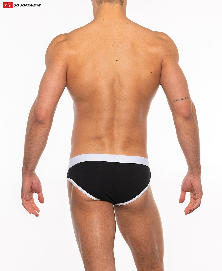 Go Softwear 2011 Men's Cal. Classic Lo-Rise Brief - Black/White