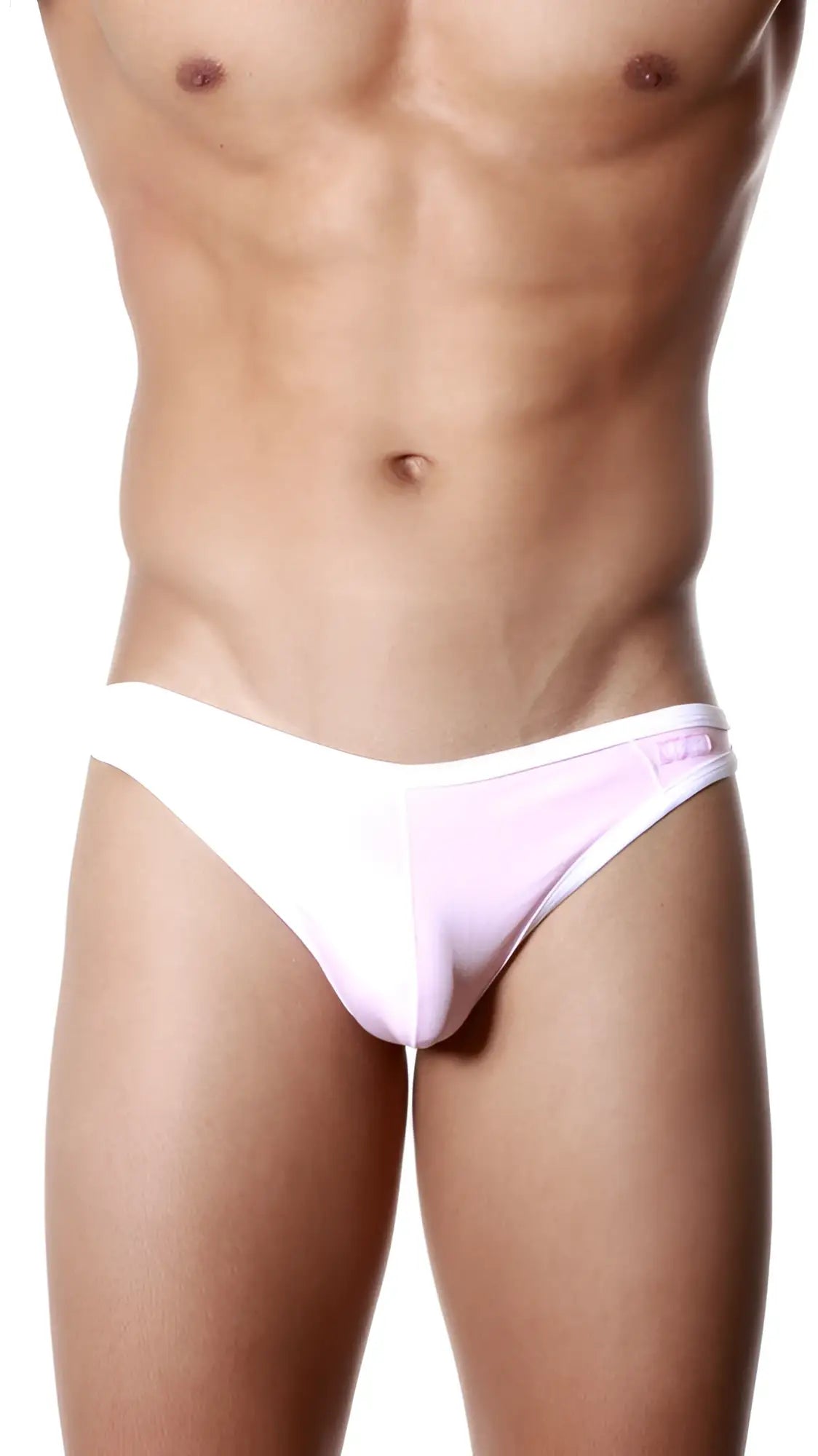 White and light pink groovin underwear accent thong pink TH0116 with smooth form-fitting design for men