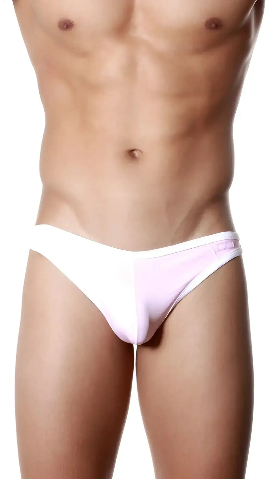 White and light pink groovin underwear accent thong pink TH0116 with smooth form-fitting design for men