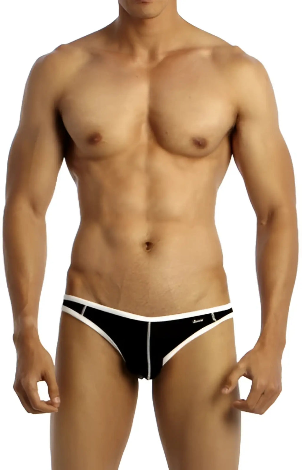 Black and white groovin underwear accent v-cut bikini briefs with sleek minimalist design for athletic wear