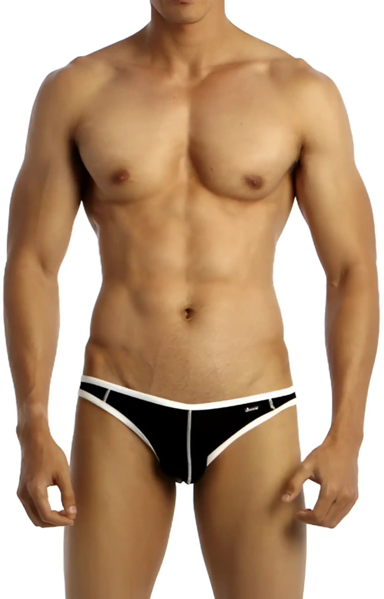 Black and white groovin underwear accent v-cut bikini briefs with sleek minimalist design for athletic wear